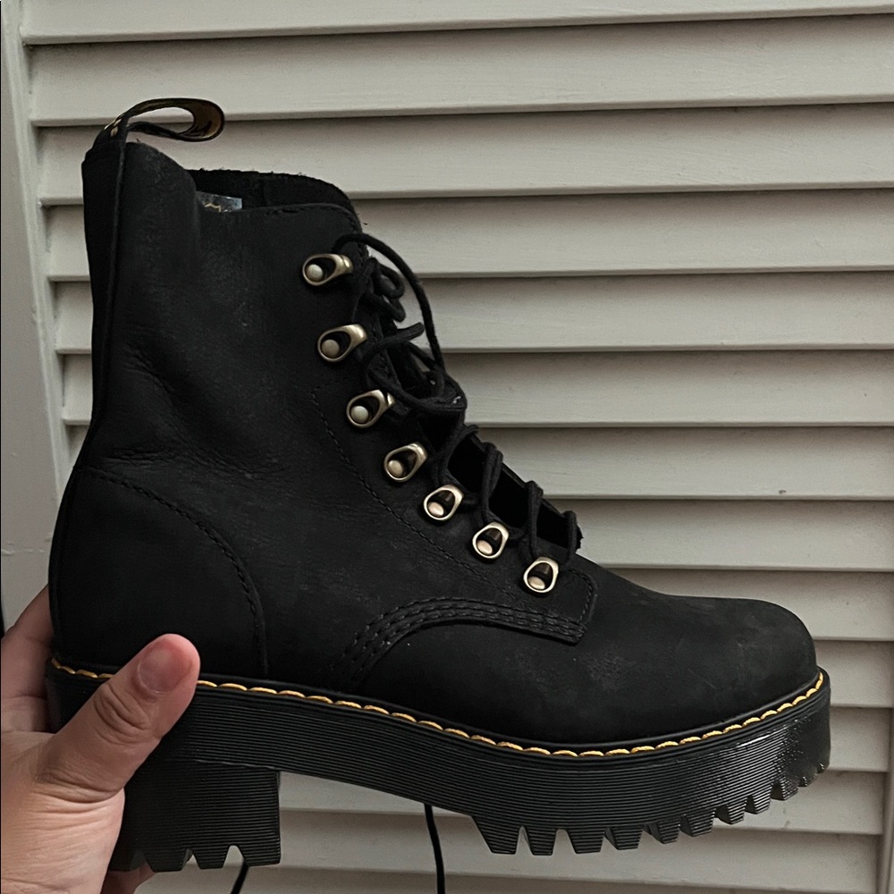 Brand New Dr. Martens Black Leather Moto Boots